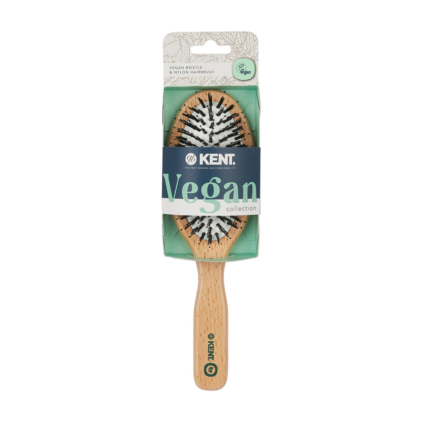 V01 - Large Cushion Vegan Bristle Nylon Mix Hairbrush Packaging - LR