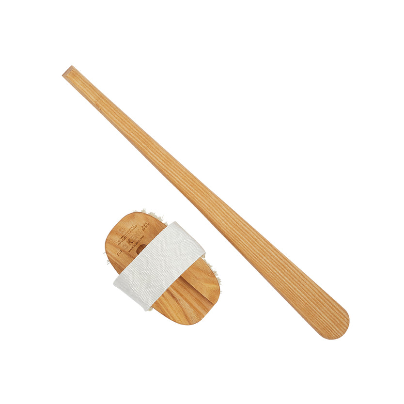 Luxury Ash Pure Bristle Bath Brush with Detachable Head