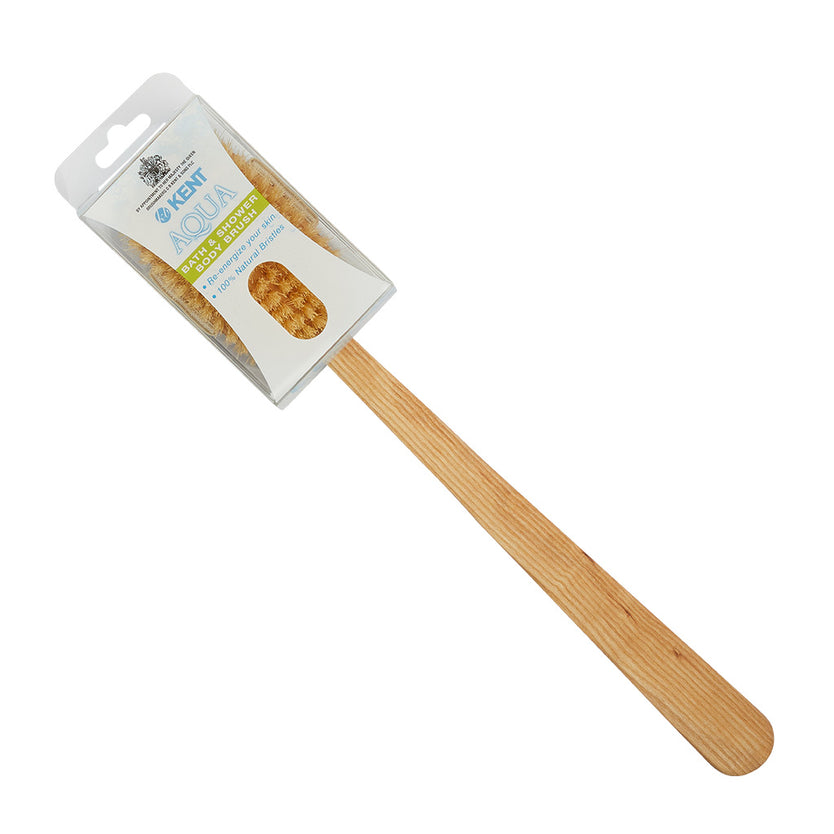 Luxury Ash Pure White Bristle Bath Brush with Detachable Head - Packaging