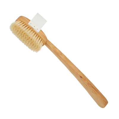 Luxury Ash Pure White Bristle Bath Brush with Detachable Head