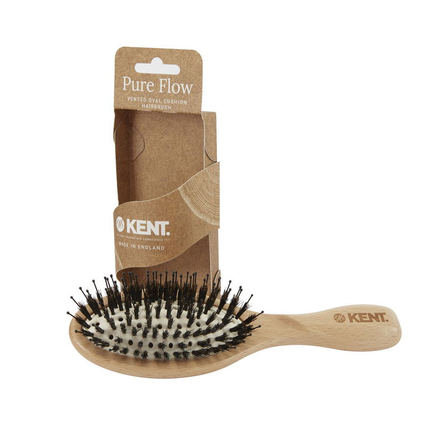 Pure Flow Vented Oval Cushion Bristle Nylon Mix Hairbrush - LPF1
