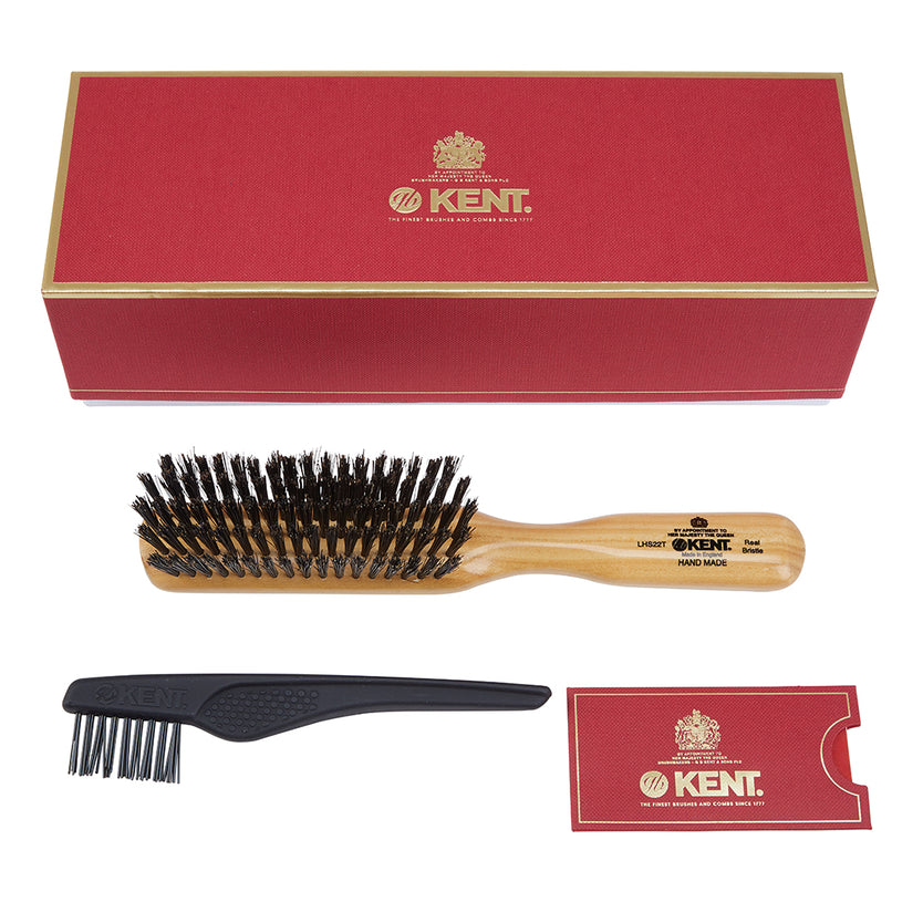 Handmade Satinwood Pure Black Bristle Hairbrush - LHS22T