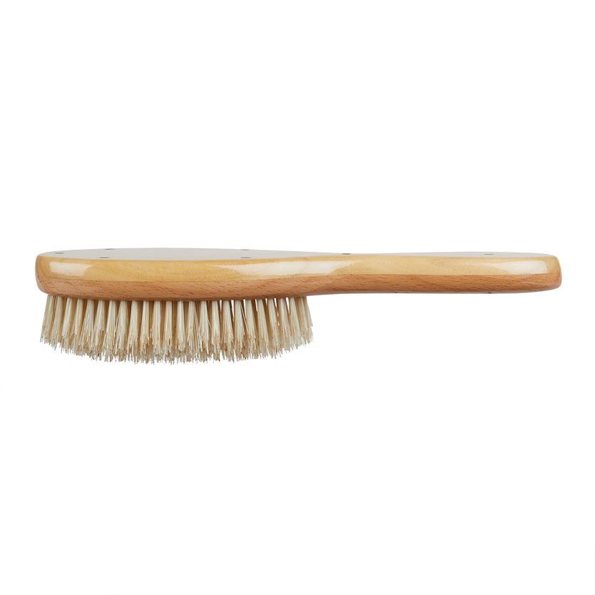 Handmade Satinwood Pure White Bristle Oval Hairbrush - LHS5