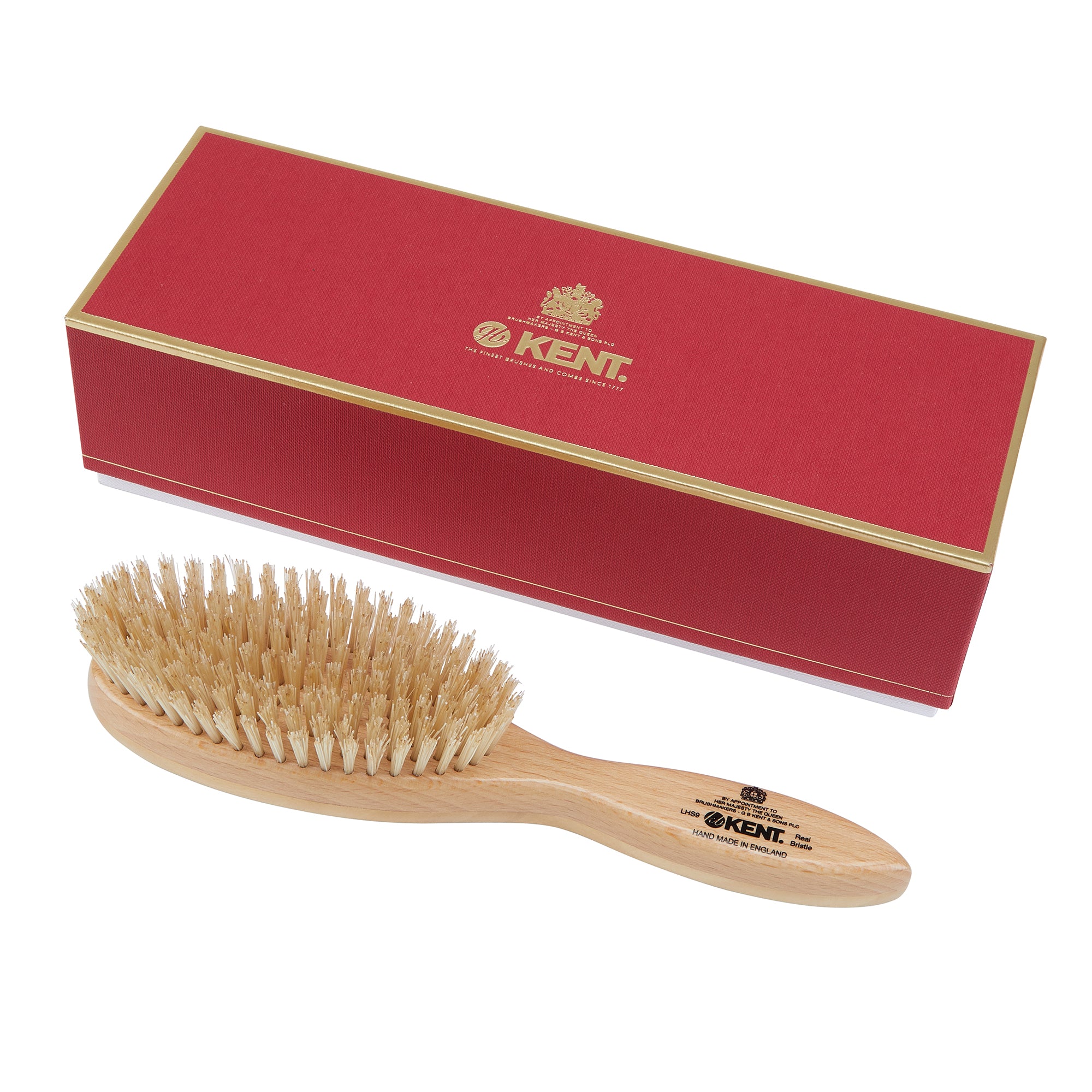 Handmade Pure Bristle Oval Hairbrush LHS9 Kent Brushes
