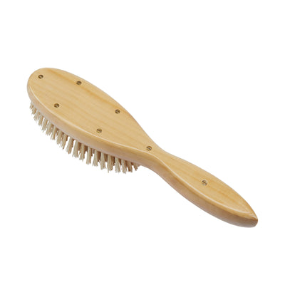Handmade Satinwood Pure White Bristle Oval Hairbrush - LHS9
