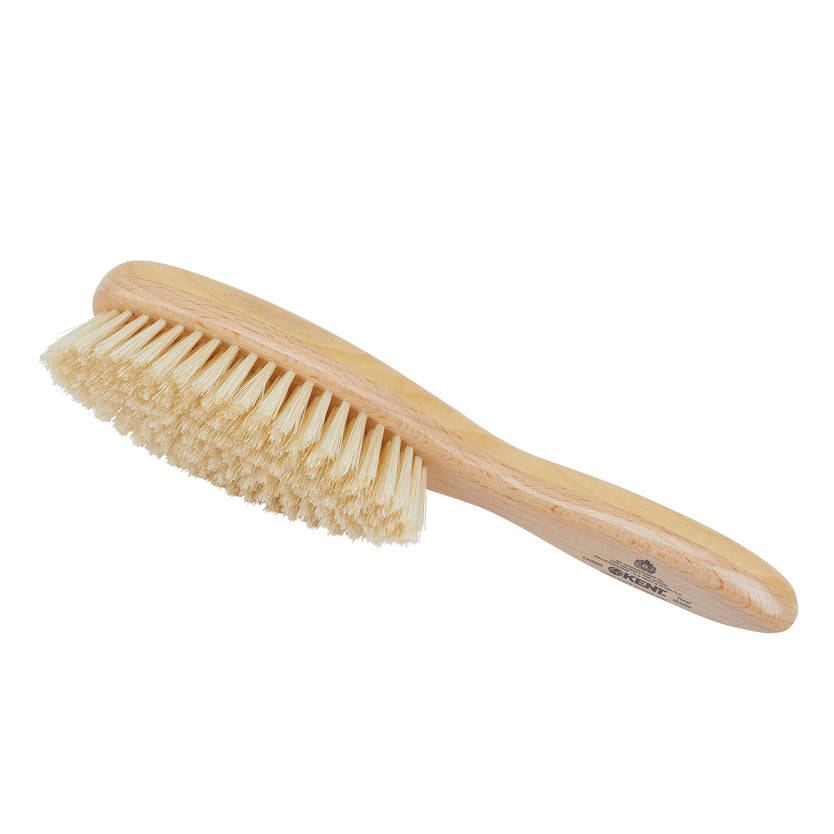 Handmade Satinwood Pure Soft White Bristle Oval Hairbrush - LHS9S