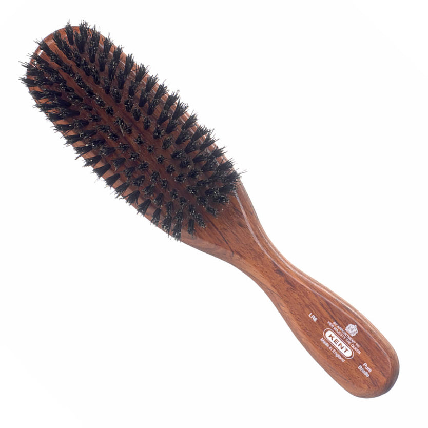 Ladies Finest Dark Wood Pure Black Bristle Narrow Brush - LR6