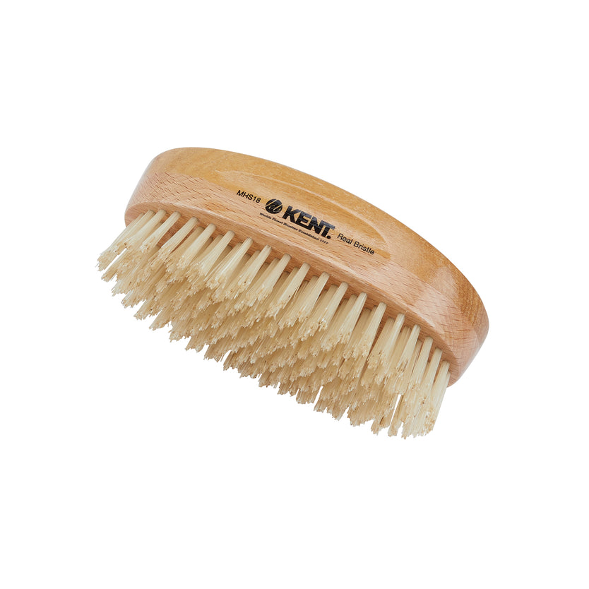 Handmade Satinwood Pure White Bristle Military Style Brush - MHS18