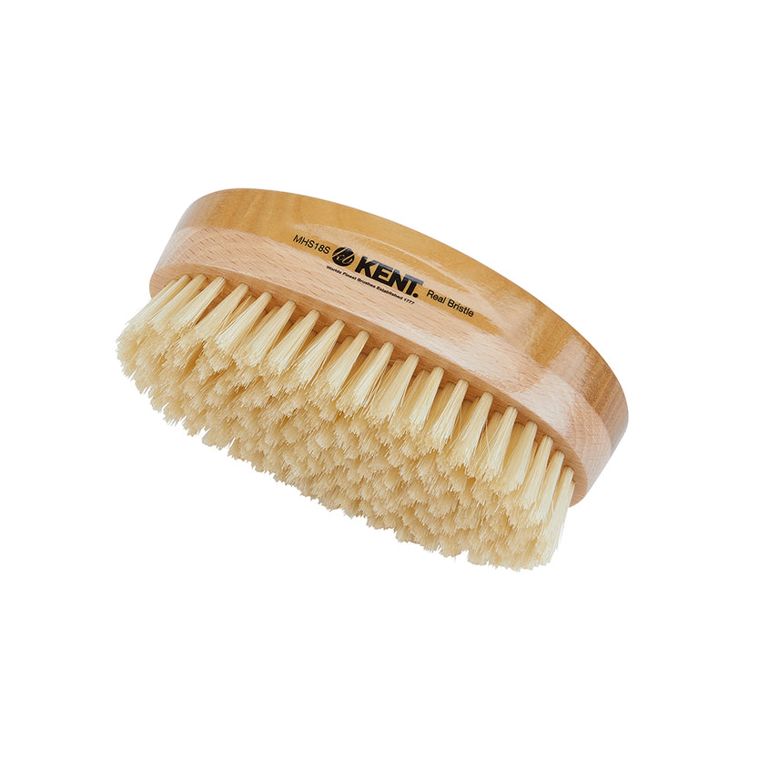Handmade Satinwood Pure Soft White Bristle Military Style Brush - MHS18S