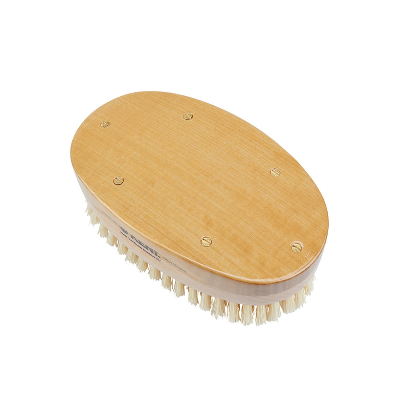 Handmade Satinwood Pure Soft White Bristle Military Style Brush - MHS18S