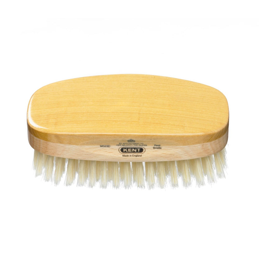 Mens Finest Satinwood Pure Soft White Bristle Rectangular Brush - MS23D