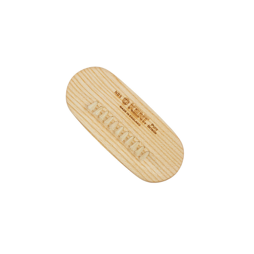 NB3 Ash Pure White Bristle Extra Row Nail Brush - Front LR
