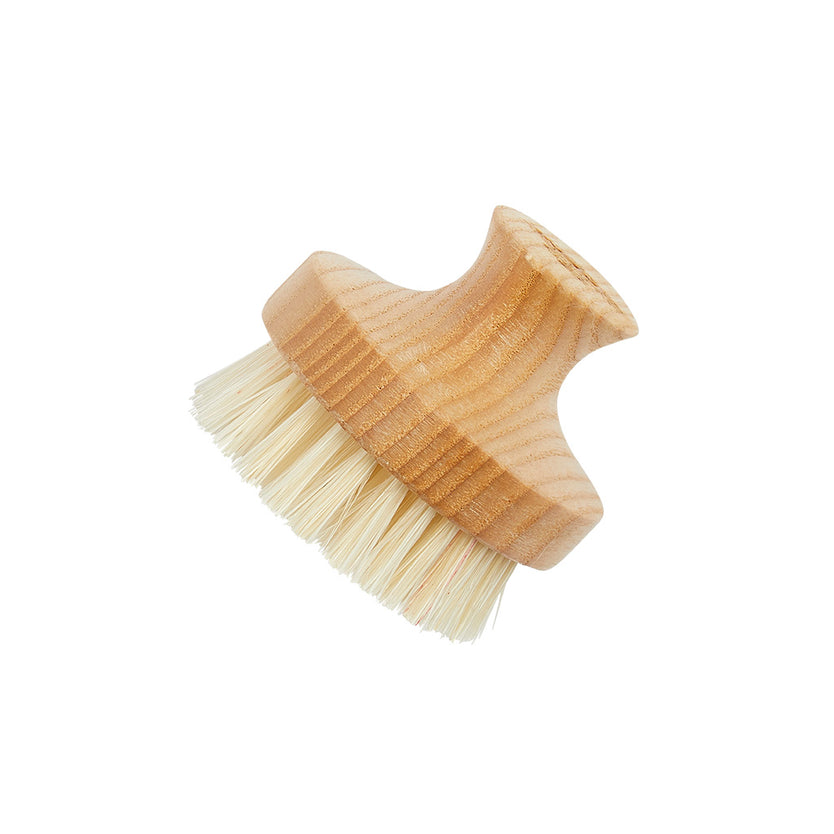 NB6 Extra Large Ash Pure White Bristle Nail Brush - End LR