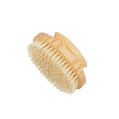 NB6 Extra Large Ash Pure White Bristle Nail Brush - Side Slant LR