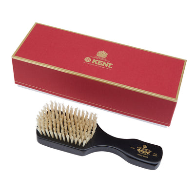 Handmade Ebony Pure White Bristle Hairbrush - OHE1