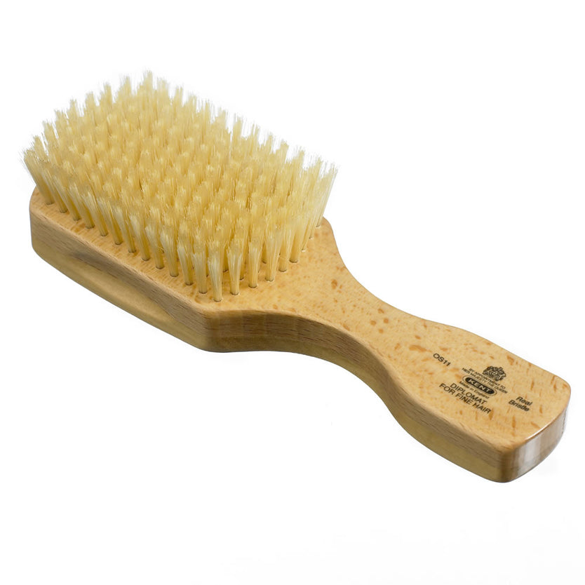 Mens Finest Satinwood Soft Pure White Bristle Rectangular Club Brush - OS11