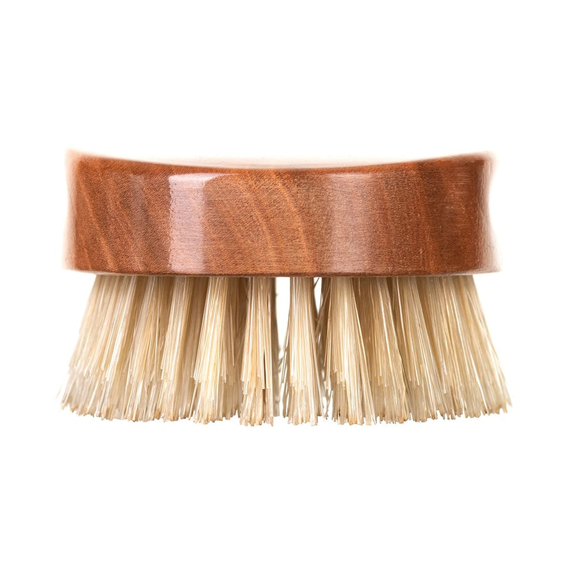 Mens Finest Cherrywood Pure White Bristle Oval Travel Brush - MC4