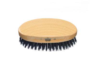 Mens Finest Beechwood Pure Black Bristle Oval Brush - MG2