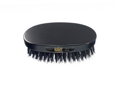 Mens Finest Ebony Pure Black Bristle Oval Brush - MN11