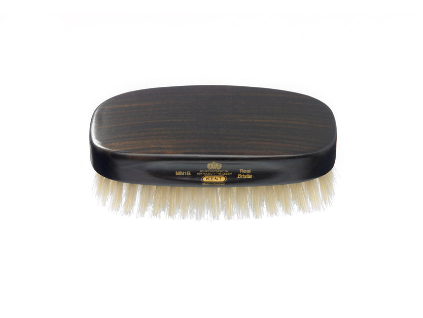 Mens Finest Ebony Pure White Bristle Rectangular Brush - MN1B