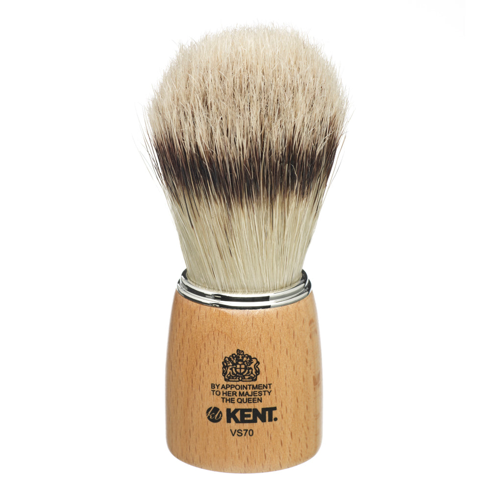 Large Wooden Badger Effect Bristle Shaving Brush - VS70 | Kent Brushes