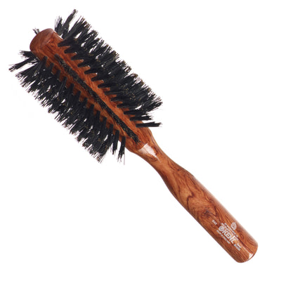 DA2 Ladies Finest Dark Wood Pure Black Bristle 60mm Round Brush Front Slant