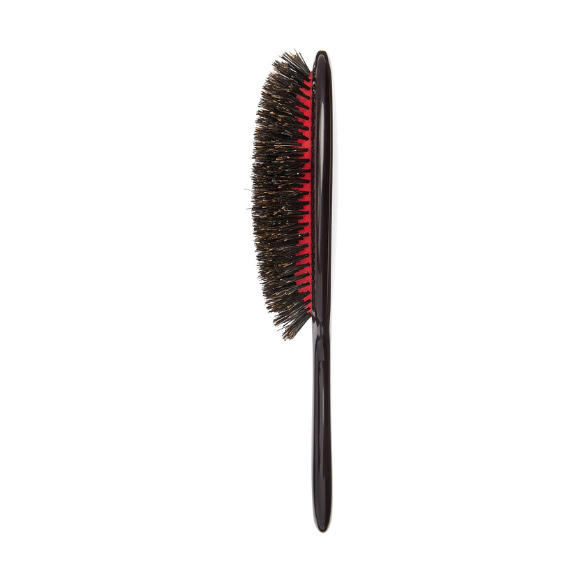 CSFL - Classic Shine Large Pure Black Bristle Hairbrush Side View - LR