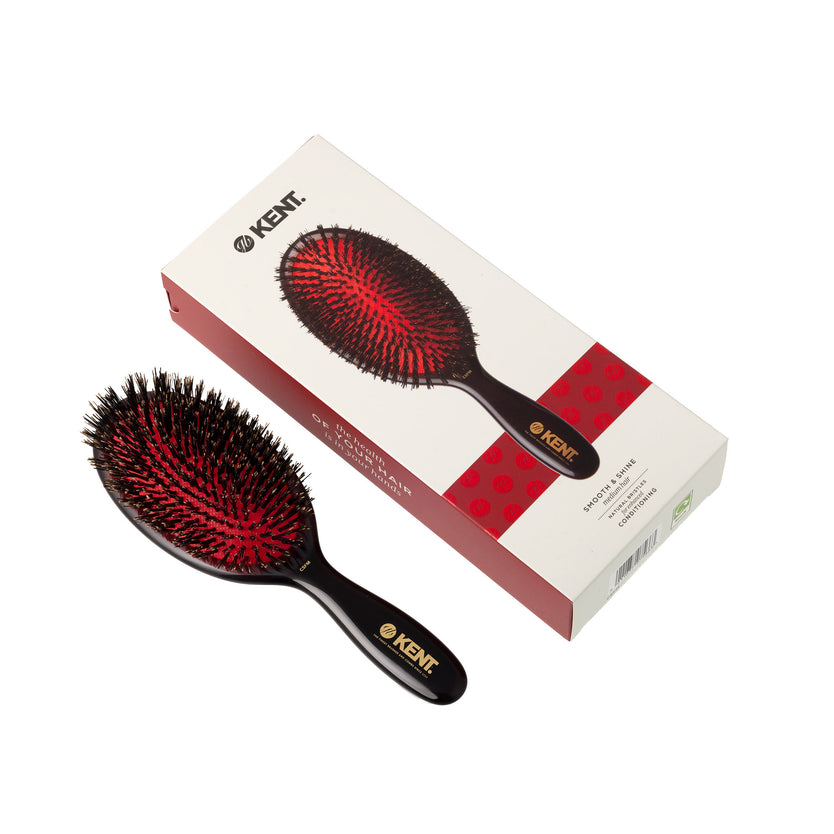 CSFM - Classic Shine Medium Pure Black Bristle Hairbrush Packaging 3 – LR