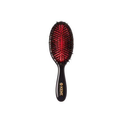 CSFS - Classic Shine Small Pure Black Bristle Hairbrush Front View - LR