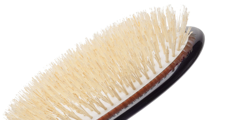 Classic Shine Large Soft White Pure Bristle Hairbrush - CSGL