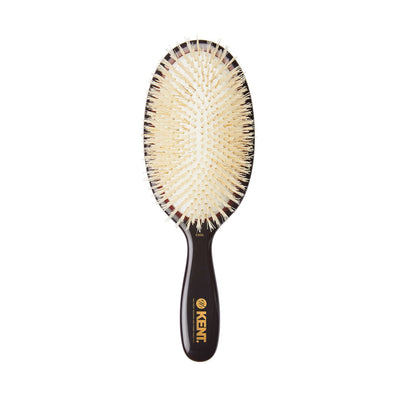 CSGL - Classic Shine Large Soft White Pure Bristle Hairbrush Front View - LR