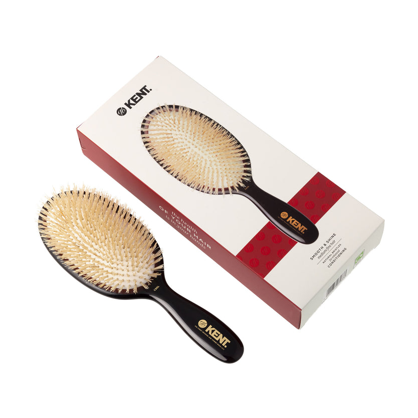 CSGL - Classic Shine Large Soft White Pure Bristle Hairbrush Packaging 3 - LR