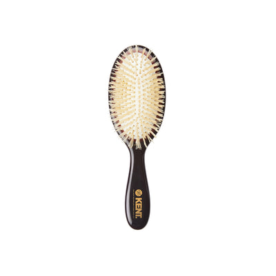 CSGS - Classic Shine Small Soft White Pure Bristle Hairbrush Front View - LR