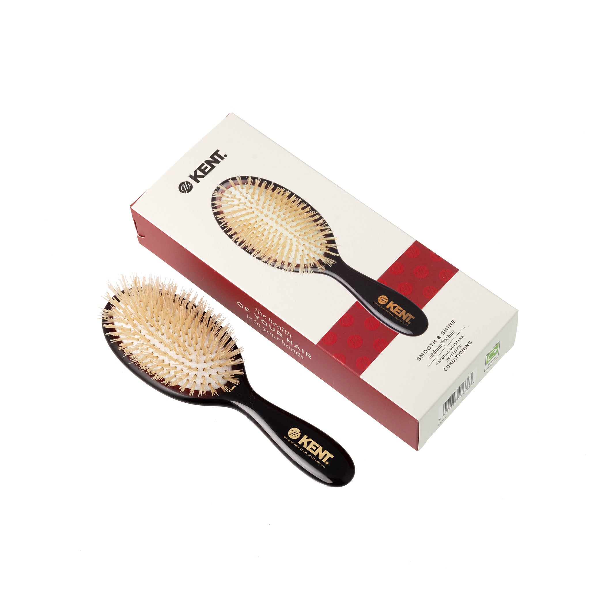 Classic Shine Small Soft White Pure Bristle Hairbrush CSGS