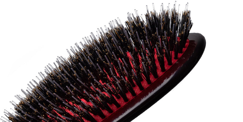 CSML - Classic Shine Large Mixed Bristle Hairbrush Bristle Detail View - LR