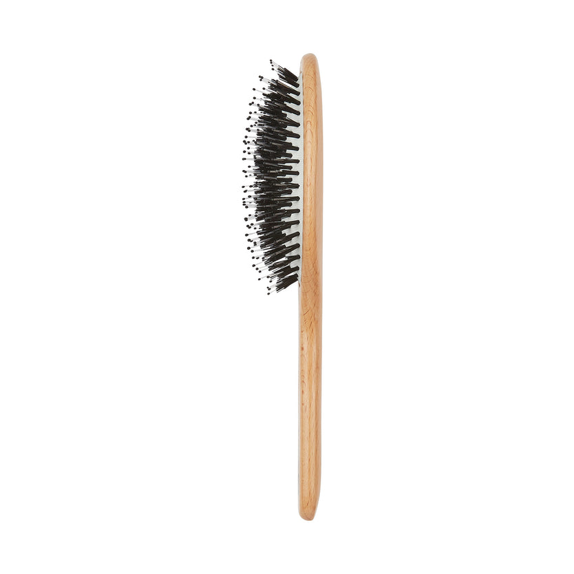 V01 - Large Cushion Vegan Bristle Nylon Mix Hairbrush Side View - LR