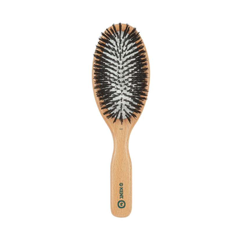 V07 - Large Cushion Vegan Bristle Hairbrush Front View - LR