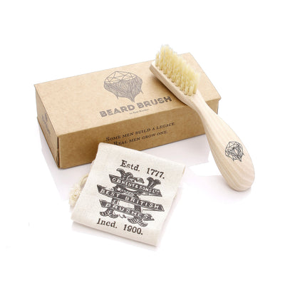Kent Brushes wooden left handed beard brush with box brd3