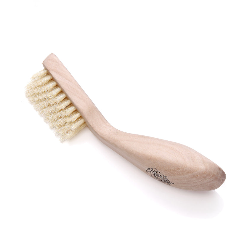 Kent Brushes wooden left handed beard brush side brd3