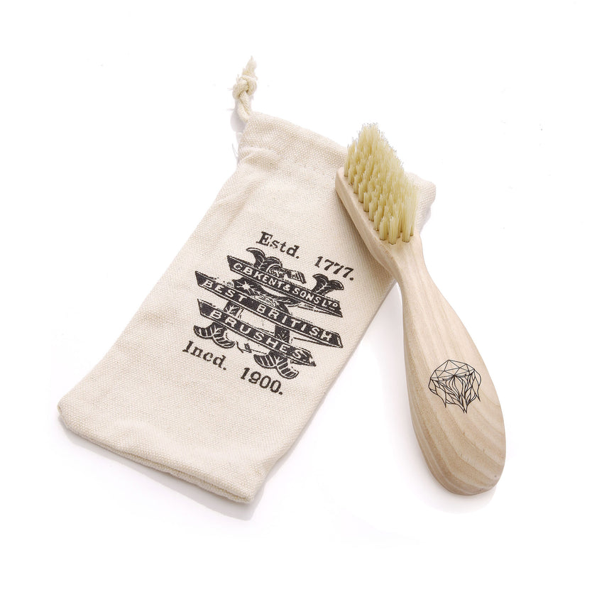 Kent Brushes wooden right handed beard brush with bag brd2