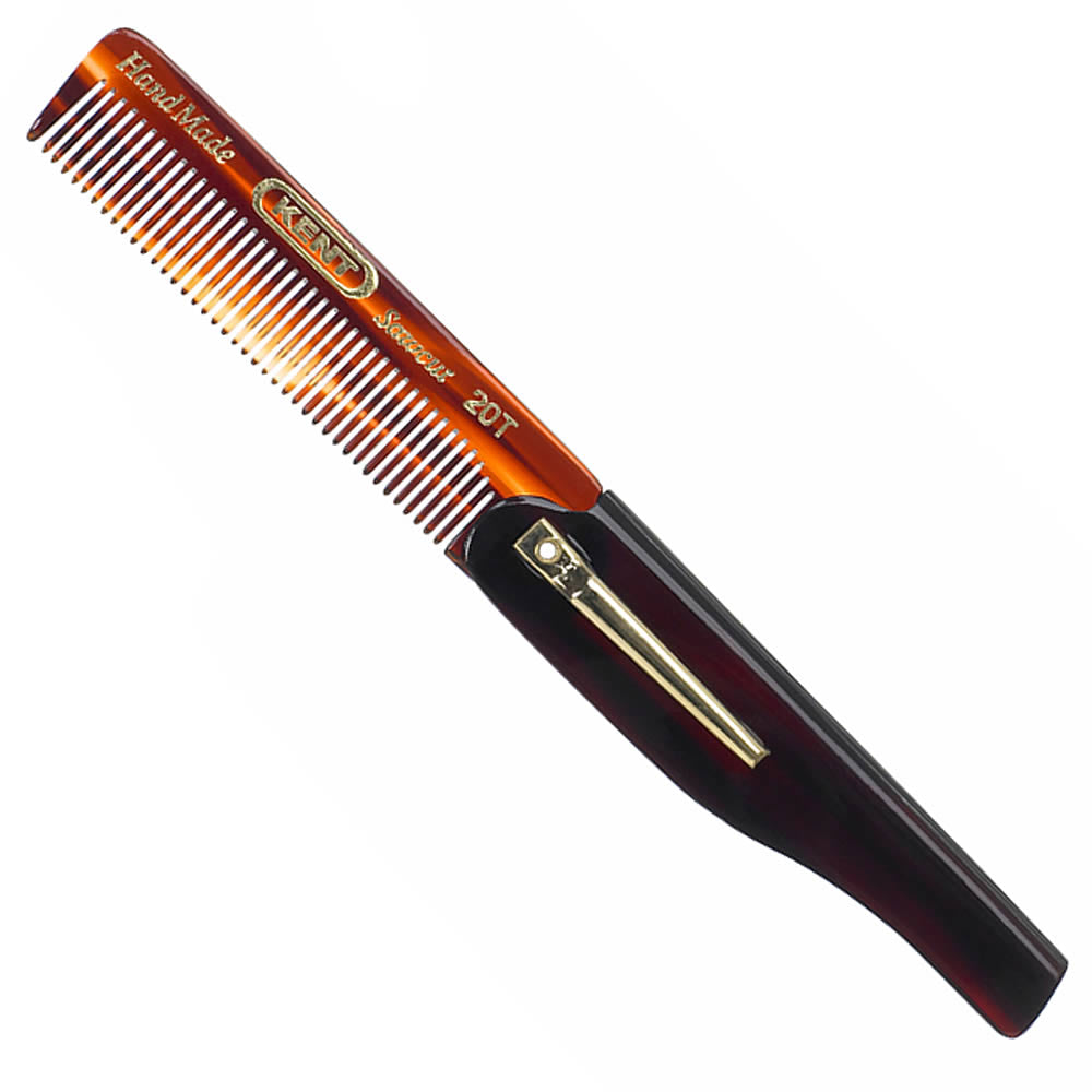 Kent Brushes 167mm Folding Pocket Comb with Clip