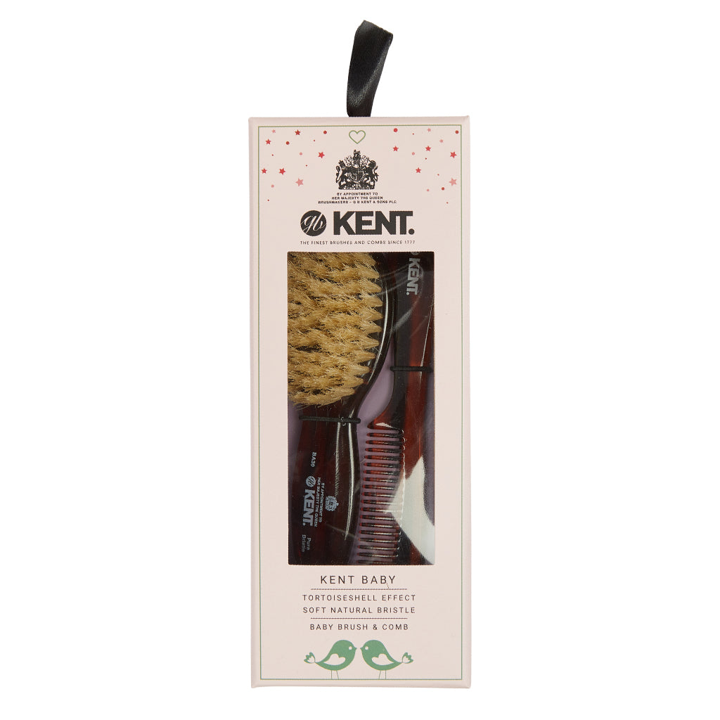 Tortoiseshell Effect Soft Bristle Brush Comb Set BA30