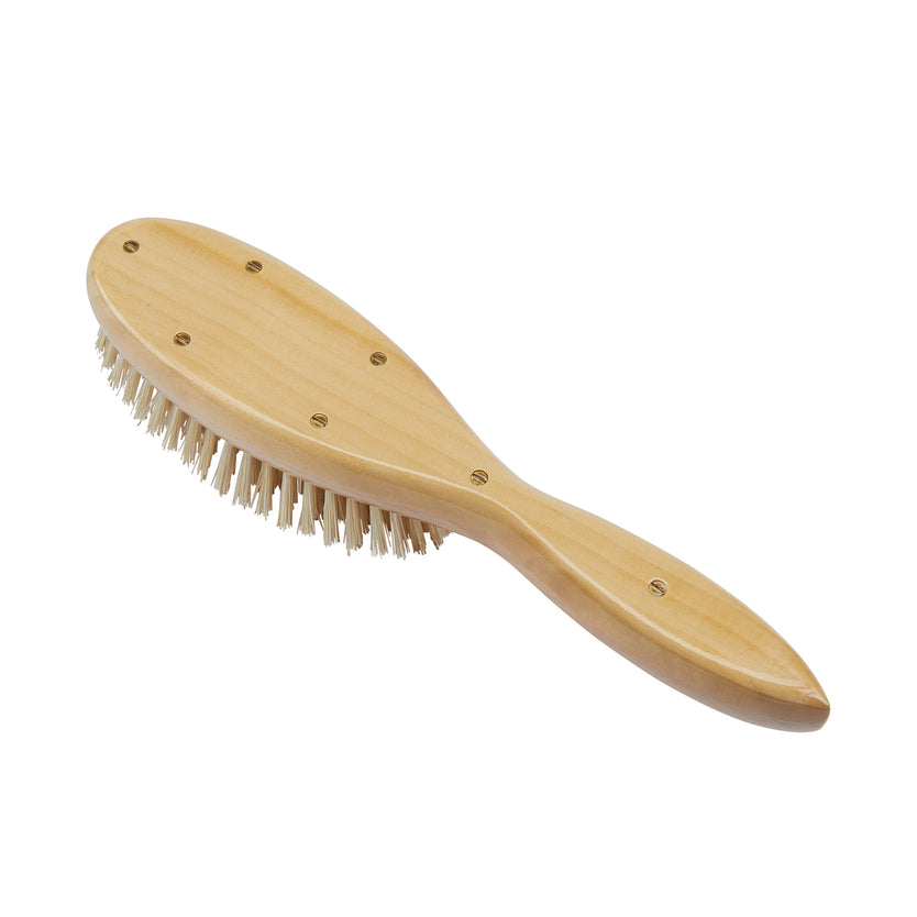 Handmade Satinwood Pure White Bristle Oval Hairbrush - LHS9