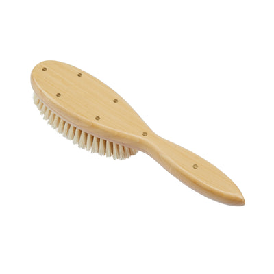 Handmade Satinwood Pure Soft White Bristle Oval Hairbrush - LHS9S
