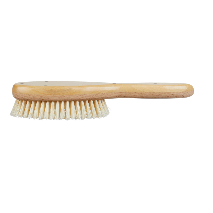 Handmade Satinwood Pure Soft White Bristle Oval Hairbrush - LHS9S