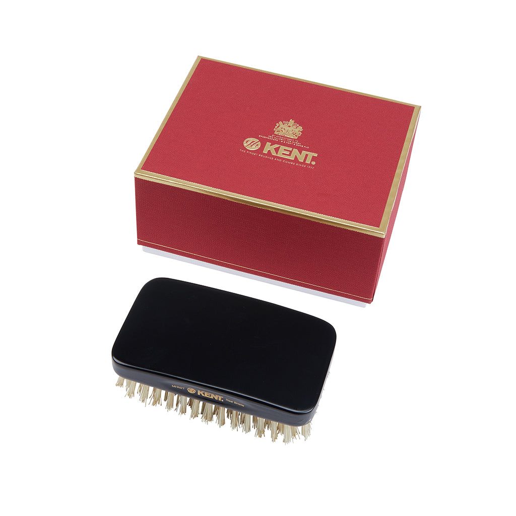 Handmade Ebony Pure Bristle Military Style Brush MHN2T