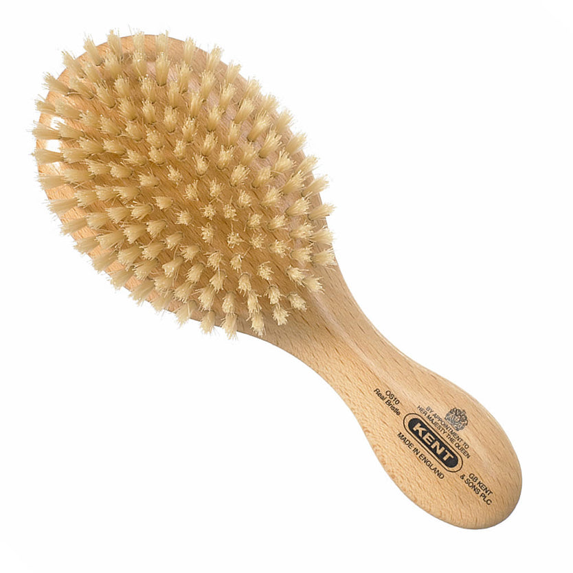 Mens Finest Satinwood Pure White Bristle Oval Club Brush - OS10
