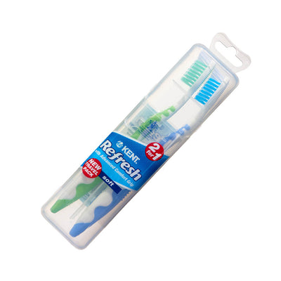 Two Soft Nylon Toothbrushes in Travel Case - TN REFRESH S