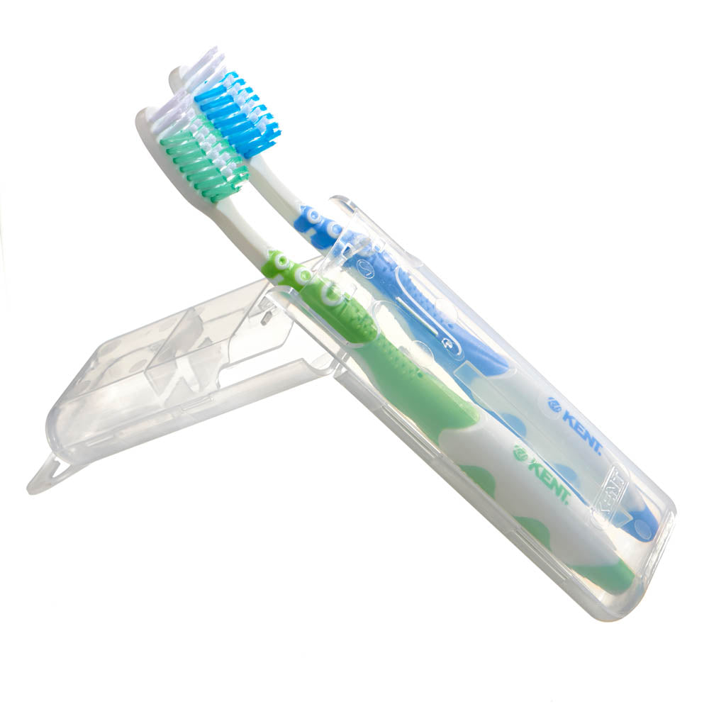 Two Soft Nylon Toothbrushes Travel Case TN REFRESH S
