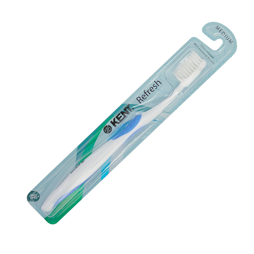 Silver-infused Medium Toothbrush in Blue - TSIL REFRESH SB